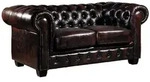 Vente-Unique Sofa, Dunkelbraun, Leder, Uni, 2-Sitzer, 160x73x96 cm, Wohnzimmer, Sofas