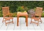 Gardenson Balkonset Vitoria, Natur, Holz, 3-teilig, Eukalyptusholz, massiv, eckig,