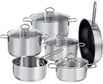 Kopf Topfset, Edelstahl, Metall, Rund, geschmacksneutral, Kochen, T&ouml;pfe, Topfsets
