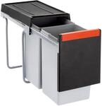 Franke Einbauabfallsammler, Schwarz, Edelstahl, Grau, Kunststoff, 2x 15 L,