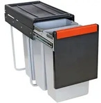 Franke Einbauabfallsammler Sorter Cube 30, Schwarz, Kunststoff, 3 x 10 L,
