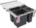 Franke Einbauabfallsammler, Grau, Edelstahlfarben, Kunststoff, 1x 8/ 1x 12/ 1x 18 l,