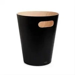 Umbra Papierkorb Woodrow, Schwarz, Holz, 7,5 L, 23x28x23 cm, K&uuml;chen,