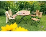 Gardenson Gartentischgruppe Schlossgarten, Natur, Schwarz, Holz, Metall,