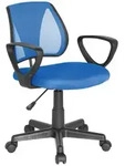 Mid.you Jugenddrehstuhl, Blau, Kunststoff, Drehkreuz, 58x75-92x45 cm, Arbeitszimmer,