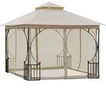 Outsunny Pavillon,, Beige, Metall, 295x275x295 cm, Sonnen- & Sichtschutz, Pavillons &