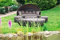 Gardenson GARTENMUSCHEL Braun, Taupe 180x88x183 cm