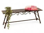 DanDiBo Gartenbank, Braun, Metall, 120x45x27 cm, Gartenm&ouml;bel, Gartenb&auml;nke