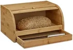 Relaxdays Rollbrotkasten, Hellbraun, Holz, Holzwerkstoff, 40.5x21x28 cm,