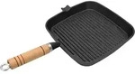 vidaXL Grillpfanne, Schwarz, Holz, 24x3x42 cm, Kochen, Pfannen, Grillpfannen