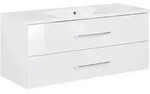 Mid.you Waschtischkombi B.Clever, Wei&szlig;, Metall, 2 Schublade(n) Schubladen, 120 cm,