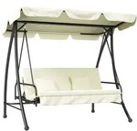 Outsunny Hollywoodschaukel, Creme, Metall, 125x170x210 cm, Gartenm&ouml;bel,...