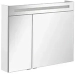 Mid.you Spiegelschrank B.Clever, Wei&szlig;, Metall, 2 F&auml;cher, F, 90x71x16 cm,
