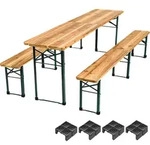 tectake Bierzeltgarnitur, Braun, Holz, Rechteckig, Gartenm&ouml;bel,...