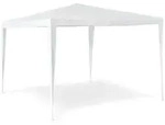 Relaxdays Pavillon, Wei&szlig;, Kunststoff, Metall, 300x250x300 cm, Sonnen- & Sichtschutz,