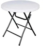 Gardenson Gartentisch, Schwarz, Wei&szlig;, Metall, Kunststoff, rund, Rundrohr, 76 cm,