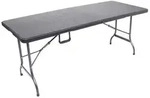 Gardenson Gartenklapptisch, Schwarz, Metall, Kunststoff, rechteckig, U-Form,