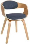 CLP Armlehnenstuhl, Blau, Eukalyptusholz, Holz, 49x73x46 cm, Esszimmer, St&uuml;hle,