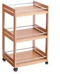 Zeller Present Servierwagen, Natur, Holz, Metall, Bambus, 45.7x38x76 cm, Esszimmer,