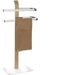 Wenko Handtuchhalter, Silber, Chrom, Holz, Metall, Naturmaterialien, eckig,