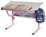 Idimex Kinderschreibtisch, Wei&szlig;, Rosa, Holzwerkstoff, Metall, Mode, 114x90x60...