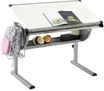 Idimex Kinderschreibtisch, Wei&szlig;, Alu, Holzwerkstoff, Metall, Mode, 111x90x60 cm,