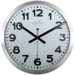 Nextime Wanduhr, Silber, Metall, 35x35x4.5 cm, RoHS, CE, Funkuhr, Dekoration, Uhren,