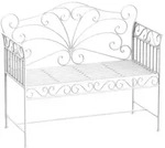 Outsunny Gartenbank, Wei&szlig;, Metall, 50x96x113.5 cm, Gartenm&ouml;bel, Gartenb&auml;nke