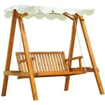 Outsunny Hollywoodschaukel,, Fichte, Creme, Holz, Metall, Kunststoff, 130x185x162 cm,
