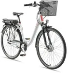 Telefunken E-Bike, Wei&szlig;, Metall, 110 cm, Akkustatusanzeige, Freizeit, E-Mobilit&auml;t,