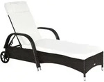 Outsunny Sonnenliege,, Mehrfarbig, Kunststoff, 73x103x200 cm, Gartenm&ouml;bel,