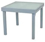 Gardenson Gartentisch, Grau, Metall, Glas, quadratisch, eckig, 90x75x90 cm,
