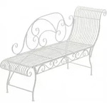 CLP Gartenliege, Wei&szlig;, Metall, 156x78x46 cm, Gartenm&ouml;bel, Gartenb&auml;nke