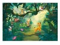Disney Fototapete Lion King Jungle, Grün, Mehrfarbig, Papier, Kinder, 368x254 cm,