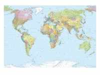 Komar Vliestapete World Map, Mehrfarbig, Papier, 368x248 cm, Made in Germany, FSC