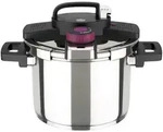 GSW Schnellkochtopf Easy Click, Edelstahl, Metall, 6 L, ISO 9001, Messskala,