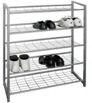Carryhome Schuhregal, Alu, Metall, 80x106x30 cm, Garderobe, Schuhaufbewahrung,
