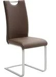 Novel Schwingstuhl, Braun, Edelstahl, Metall, Textil, Flachrohr, 42x103x55 cm,