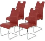 P & B Schwingstuhl-Set, Rot, Bordeaux, Metall, Textil, Rundrohr, 43x98x59 cm,