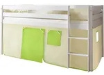 Mid.you Hochbett Ticaa 807205 Malte, Gr&uuml;n, Wei&szlig;, Beige, Holz, Kiefer, vollmassiv,