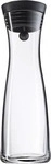 WMF Wasserkaraffe Basic, Klar, Schwarz, Edelstahl, Metall, Kunststoff, Glas, 1 L,