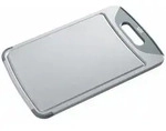 Silit Schneidebrett, Grau, Kunststoff, 25x1.5x38 cm, antibakteriell, Saftrille,