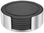 Zack Glasuntersetzerset Vetro, Schwarz, Edelstahl, Metall, Kunststoff, 7-teilig,