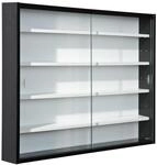 Mid.you H&auml;ngevitrine, Schwarz, Wei&szlig;, Holzwerkstoff, 4 F&auml;cher, 80x60x10 cm,