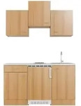 FlexWell Minik&uuml;che, Buche, Holzwerkstoff, 1 Schublade(n),1 Schublade(n) Schubladen,
