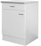 FlexWell K&uuml;chenunterschrank, Wei&szlig;, Holzwerkstoff, 1 F&auml;cher, 1 Schublade(n)