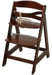 Roba Hochstuhl, Dunkelbraun, Holzwerkstoff, 1-Sitzer, 44.5x80x54 cm, Babym&ouml;bel,