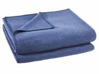 Zoeppritz Fleecedecke Soft-Fleece, Blau, Textil, Uni, 160x200 cm, Kettelrand,