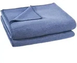 Zoeppritz Fleecedecke Soft-Fleece, Blau, Textil, Uni, 160x200 cm, Kettelrand,