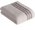 Vossen Duschtuch Cult de Luxe, Hellgrau, Textil, Bord&uuml;re, 67x140 cm, Textiles